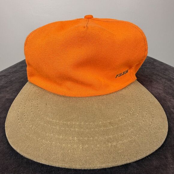 Vintage Filson Ear Flap Hat, Blaze Orange Hunting Cap Size XXL, USA Made - Picture 3 of 11